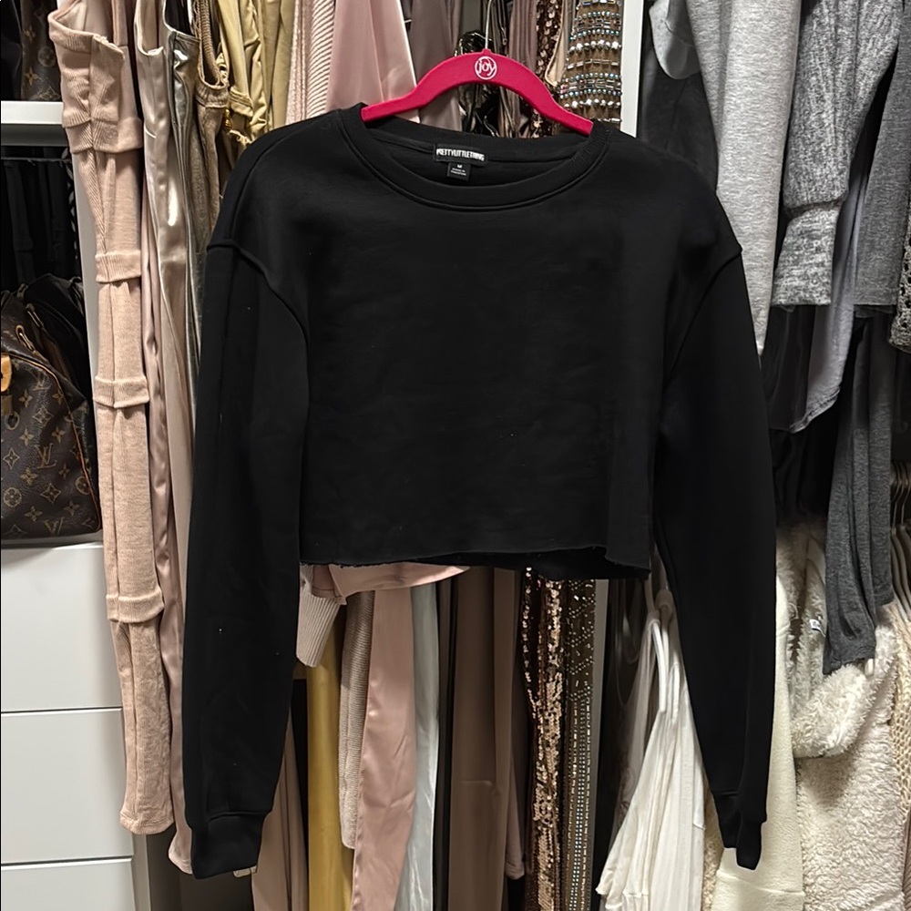 Black Cropped Sweatshirt